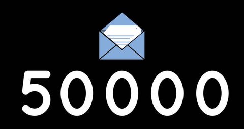 50000 emails symbolizing modern communication and technology