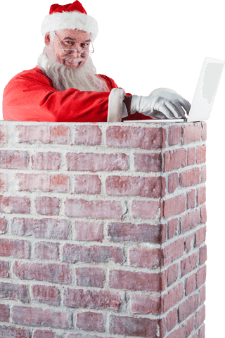 transparent santa claus using laptop in chimney holiday concept - Download Free Stock Videos Pikwizard.com