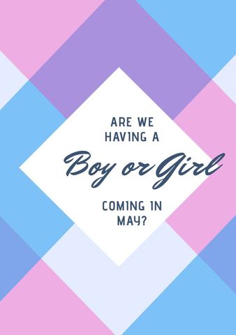 Playful Gender Reveal Announcement with Blue and Pink Colors - Download Free Stock Templates Pikwizard.com