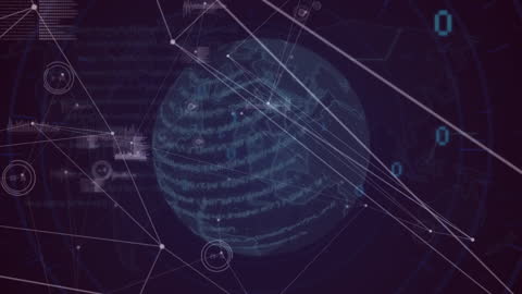 Digital Globe with Network Connections and Data Visualization