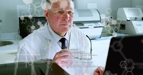 Elderly Scientist Analyzing Digital Data on Computer in Lab - Download Free Stock Images Pikwizard.com