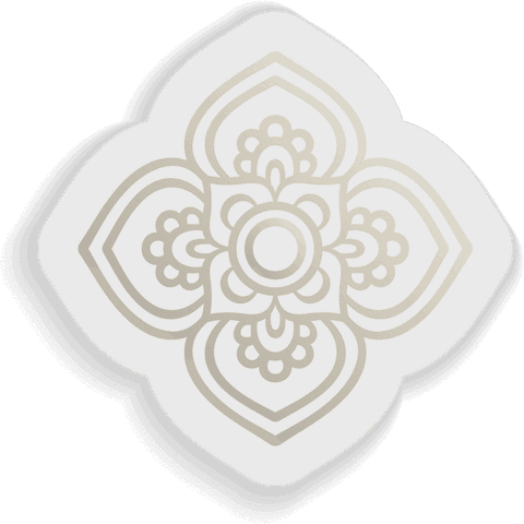 Floating Mandala Floral Graphic on Transparent Background