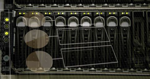 financial data overlay on computer server background - Download Free Stock Images Pikwizard.com