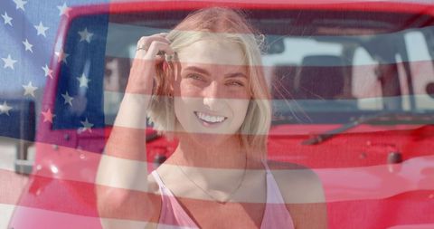 Patriotic American Celebrating Freedom Beach Life