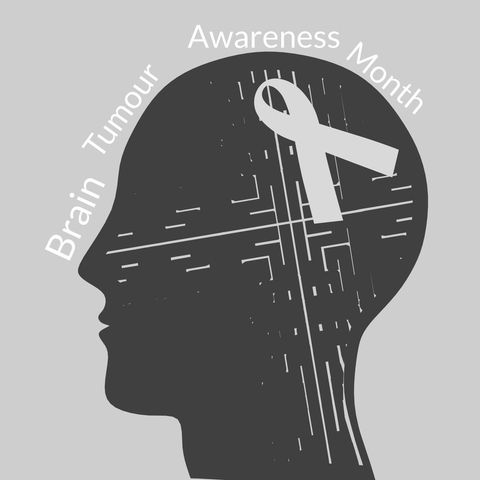 silhouette with ribbon symbolizing brain tumour awareness - Download Free Stock Templates Pikwizard.com