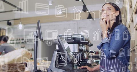 Digital Integration in Retail Environment with Young Shop Worker - Download Free Stock Images Pikwizard.com