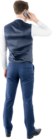 Transparent Businessman Talking on Mobile Phone