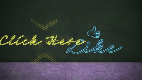 Digital Animation with Click and Like Neon Text