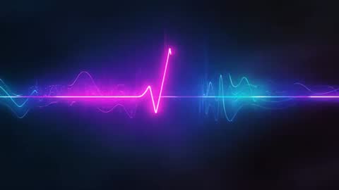 Neon Pulse Waveform Visualizing Dynamic Audio Flow