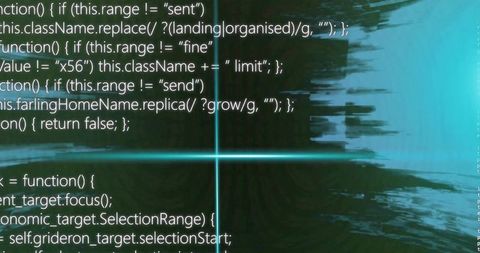 Glowing teal code overlay with glitch crosshair and cyber texture for tech backgrounds