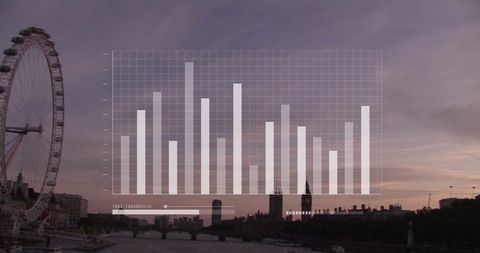 Data Graph Overlay on London Cityscape at Dusk - Download Free Stock Images Pikwizard.com