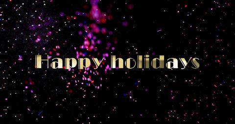 Festive Happy Holidays Greeting on Colorful Confetti Background - Download Free Stock Images Pikwizard.com