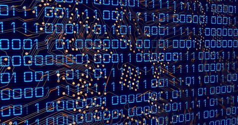 Digital Heart Icon with Binary Code and Microchip Circuitry - Download Free Stock Images Pikwizard.com