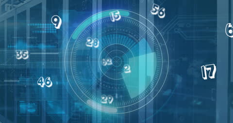 Floating Numbers Over Data-Tech Background