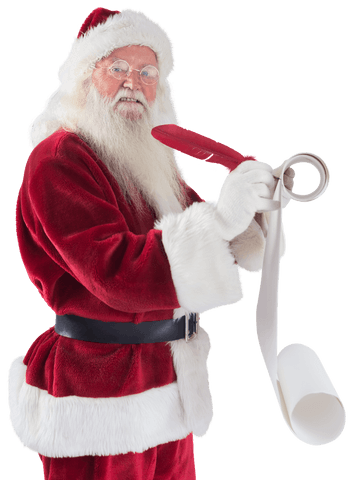 santa claus checking his list in traditional outfit on transparent background - Download Free Stock Videos Pikwizard.com
