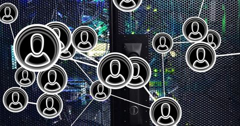 Digital network connections overlay on data servers
