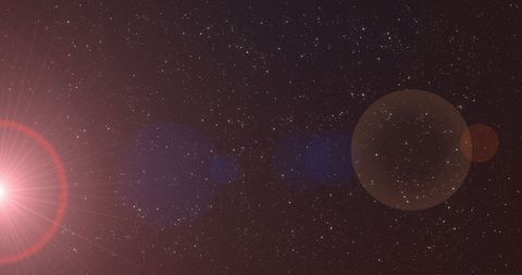 Glowing Red Star and Cosmic Night Sky with Lens Flare - Download Free Stock Images Pikwizard.com