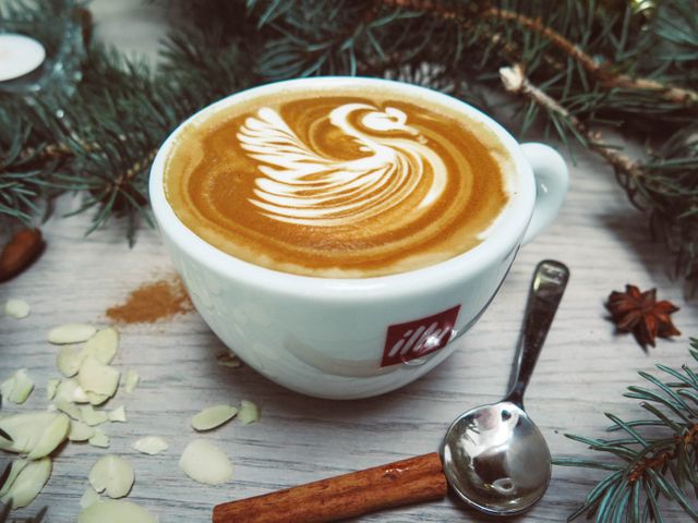 White Cappuccino With Swan Cream Design - Download Free Stock Photos Pikwizard.com
