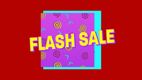 Colorful Flash Sale Banner with Abstract Design Elements