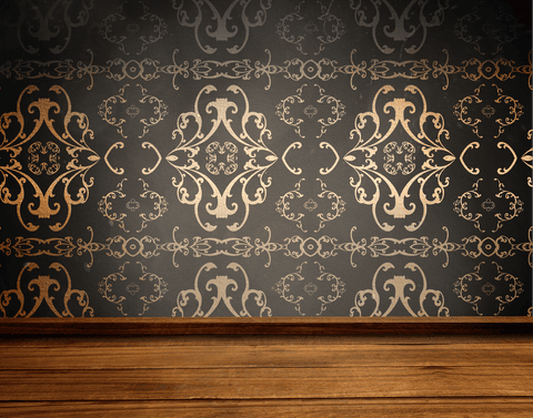 elegant ornate wallpaper pattern on wooden floor - transparent background - Download Free Stock Videos Pikwizard.com