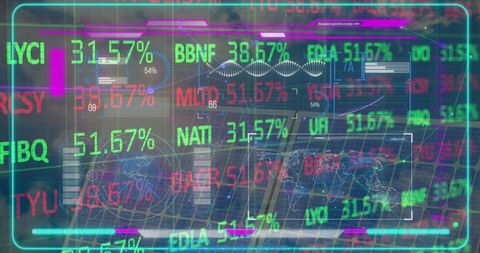 Futuristic Digital Interface with Financial Data and World Map - Download Free Stock Images Pikwizard.com