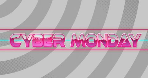 Cyber Monday Sale Vibrant Pink Text on Grey Background