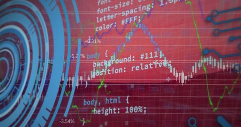 Financial Data Analysis Overlay with Coding Elements - Download Free Stock Images Pikwizard.com