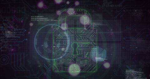 Digital Padlock with Circuit Board Background for Cybersecurity Concept - Download Free Stock Images Pikwizard.com
