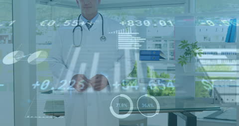 Healthcare Professional with Futuristic Digital Data Interface