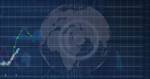 Global Financial Data Analysis with Graphs on Digital Interface - Download Free Stock Images Pikwizard.com