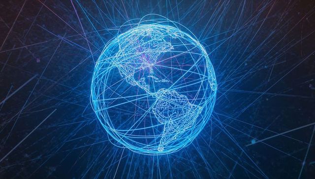 Futuristic Digital Globe with Tech Connectivity Lines