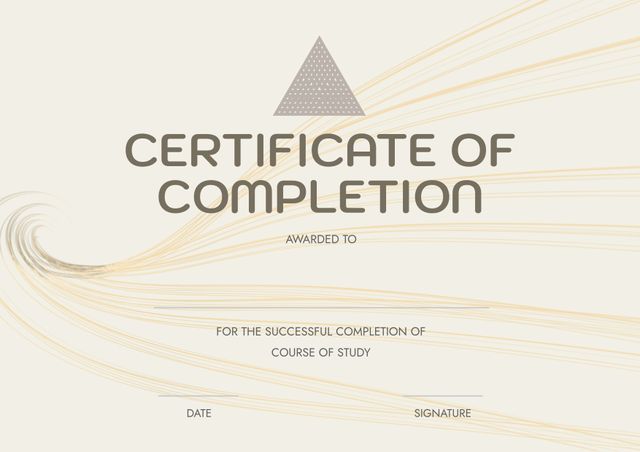 Certificate of Completion with Abstract Design Background - Download Free Stock Templates Pikwizard.com