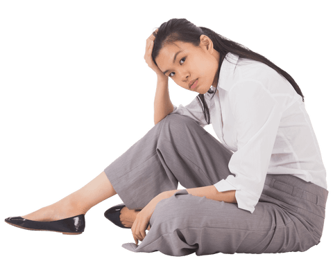 Transparent Image of Businesswoman Stressful Experience