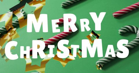 Festive Christmas Candy Cane Background with Greeting