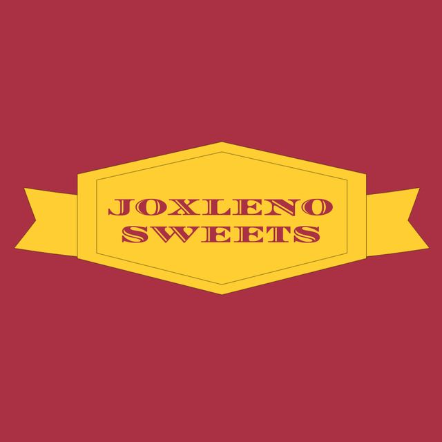 Joxleno Sweets Label on Red Background - Download Free Stock Templates Pikwizard.com