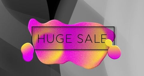 Creative Huge Sale Banner with Pink and Yellow Abstract Stain