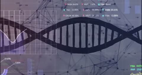 Black DNA Helix with Modern Interface Elements and Data Analytics