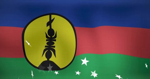 Illustration of the New Caledonia Flag with Stars Symbolizing Patriotism