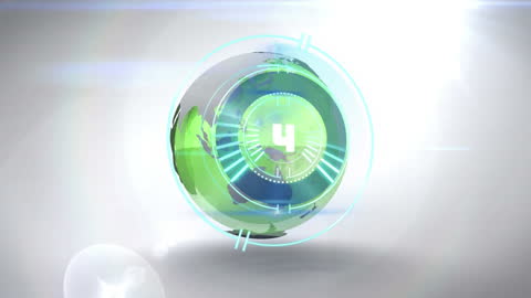 Futuristic Globe and Interface Animation for Global Business Concept