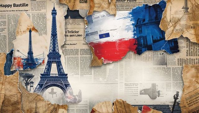 Artistic Collage of French Flag and Eiffel Tower