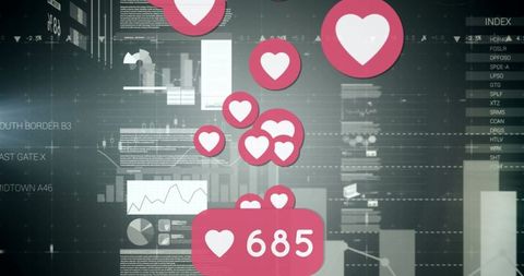 Social Media Interactions in Digital Interface with Analytics - Download Free Stock Images Pikwizard.com