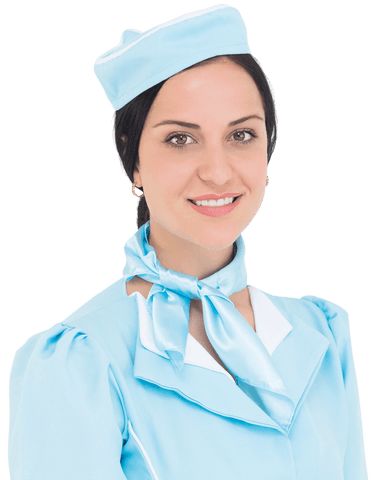 smiling air hostess in blue uniform with transparent background - Download Free Stock Videos Pikwizard.com