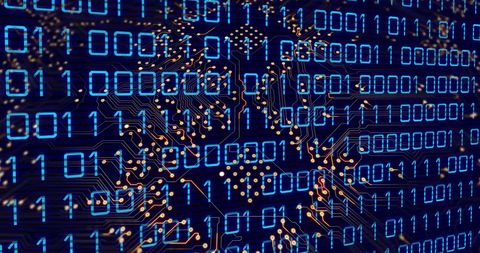 Abstract Digital Circuit Board with Binary Code - Download Free Stock Images Pikwizard.com
