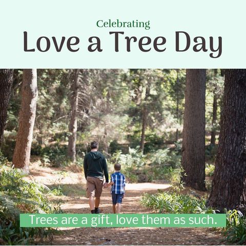 father and son enjoying nature on love a tree day - Download Free Stock Templates Pikwizard.com