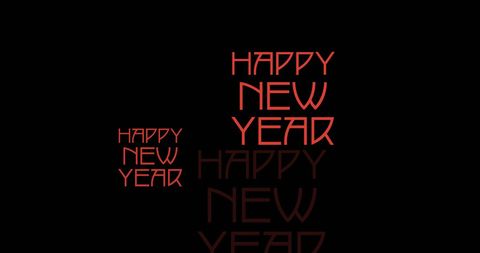 Happy New Year Greeting in Red on Black Background - Download Free Stock Images Pikwizard.com