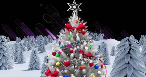 White Christmas Tree in Enchanting Snowy Landscape - Download Free Stock Images Pikwizard.com