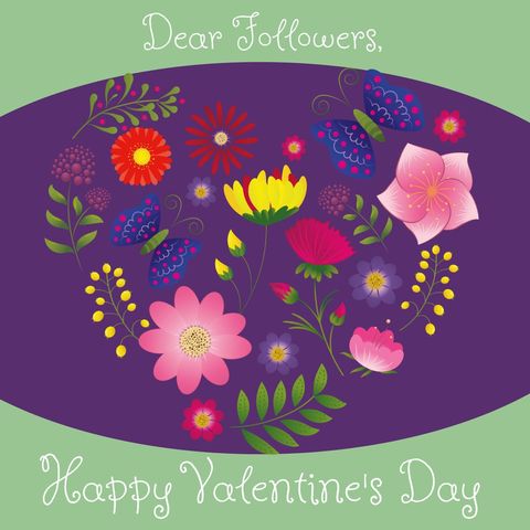Colorful Valentine's Day Floral Greeting Card Template - Download Free Stock Templates Pikwizard.com