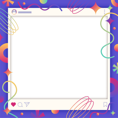 transparent social media post frame with playful graphic elements - Download Free Stock Videos Pikwizard.com