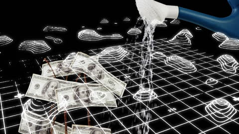 Growth of Finances with Dollar Plant Animation