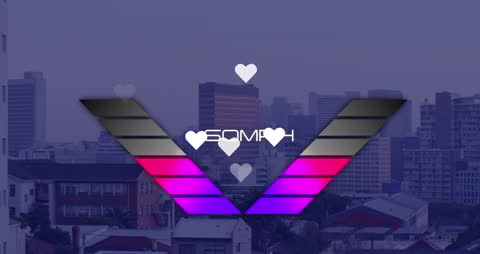 Dynamic Tech-Inspired Animation Over Cityscape